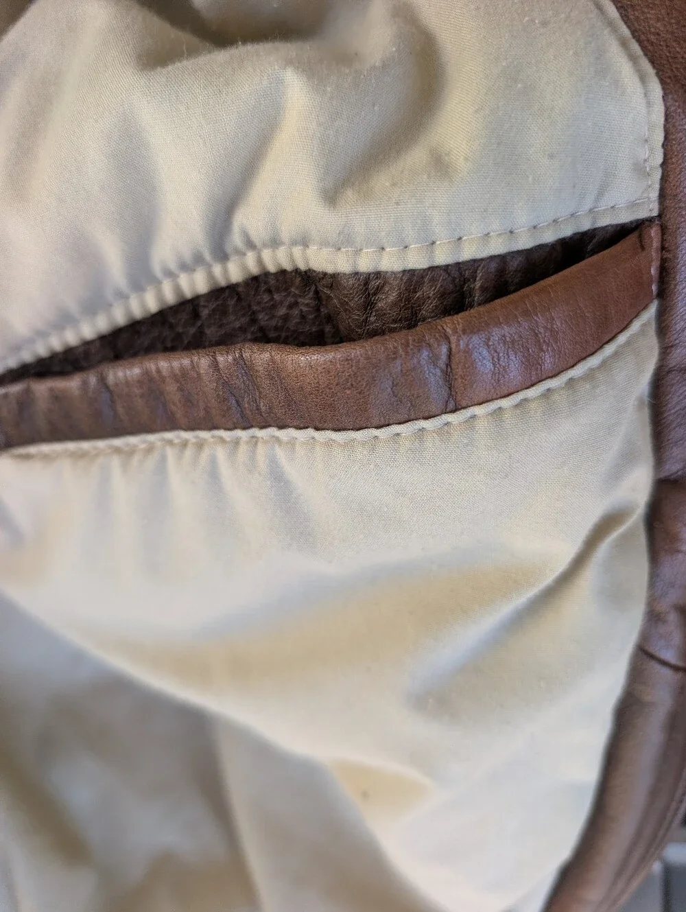 RARE Vintage 80s Thunderwear Brown Leather Bomber Jacket Men's Size 48 (XL-2XL)